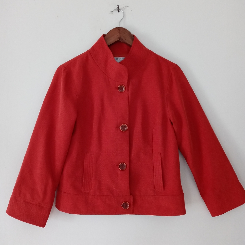 Ann Trinity Women's Orange Jacket Size Small